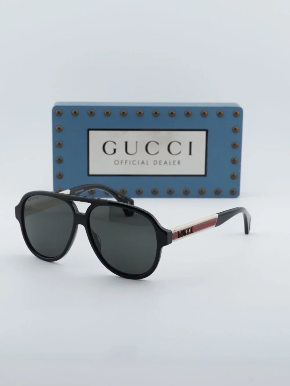 Gucci GG0463S 002 Aviator Sunglasses - Black / Grey